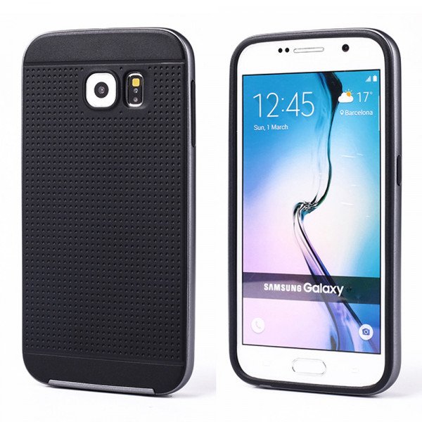 Wholesale Samsung Galaxy S6 Edge Iron Bumper Hybrid Case (Space Gray)